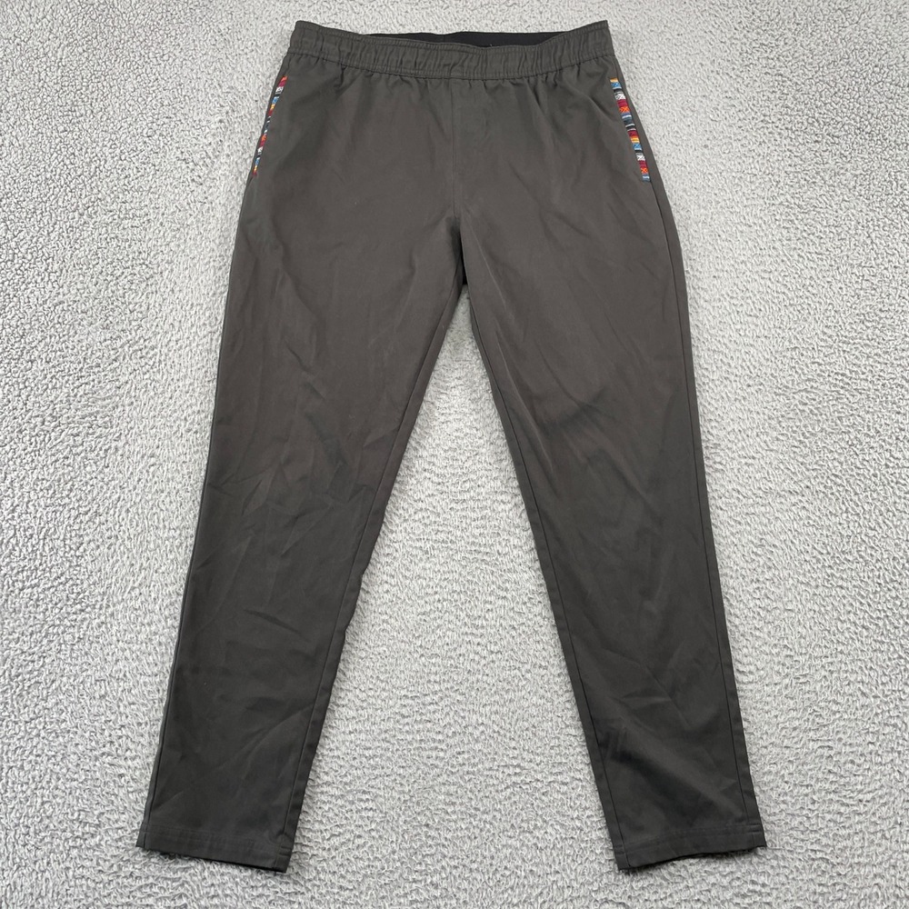 Wowie Pants Mens L Gray Joggers Athletic Casual Stretch Southwestern Trim Pocket